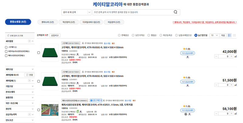 “케이티알코리아” 제품선택